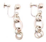 PAIR OF HALLMAKRED 9CT GOLD DROP EARRINGS