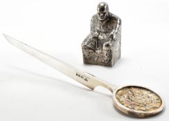 1970S GARRARD & CO SILVER HALLMARKED FIGURINE & LETTER OPENER