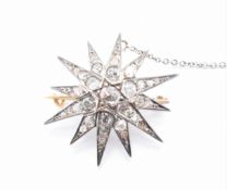 VICTORIAN DIAMOND SET STAR BROOCH