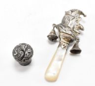 MID CENTURY SILVER HALLMAKRED PUNCH RATTLE