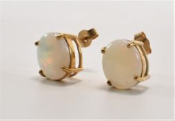 HALLMARKED 9CT GOLD & OPAL EARRINGS