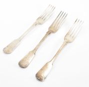 THREE 19TH CENTURY SILVER HALLMARKED FORKS