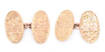 PAIR OF 1920S HALLMARKED 9CT GOLD CUFFLINKS
