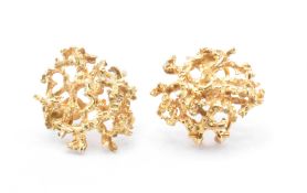 PAIR OF VINTAGE 1970S BRUTAILST NUGGET STUD EARRINGS