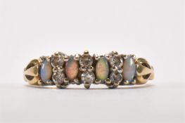 HALLMARKED 9CT GOLD OPAL & CZ RING