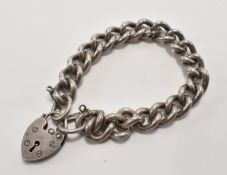 1970S SILVER HALLMARKED CURB LINK BRACELET CHAIN