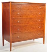 GORDEN RUSSELL INDIAN LAUREL TEAK CHEST OF DRAWERS