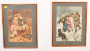 AFTER ARTHUR J ELSEY PRINTS OF CHILDREN PLAYING IN SNOW