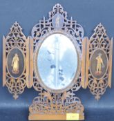 ITALIAN SORRANO WARE TRIPTYCH MIRROR