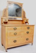 EDWARDIAN SATIN ART NOUVEAU WALNUT DRESSING TABLE CHEST