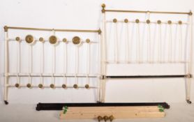 VICTORIAN 19TH CENTURY PAINTED BRASS BED FRAME