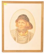 NEWLYN SCHOOL WATERCOLOUR PORTRAIT OF A FISHERMAN