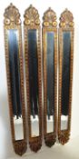 SET OF 4 COMPOSITE GILT DESIGNER 'STICK' WALL MIRRORS