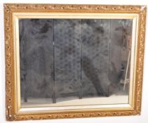VINTAGE 20TH CENTURY STEPPED GILT WALL OVERMANTEL MIRROR