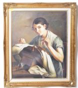 AFTER VASILY TROPININ - THE LACEMAKER (1823) OIL ON CANVAS