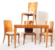 1930'S EPSTEIN ART DECO WALNUT VENEER DINING ROOM SUITE