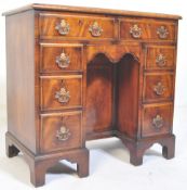 18TH CENTURY STYLE MAHOGANY CROSSBANDED KNEEHOLE DESK