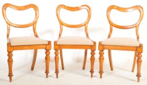 4 VICTORIAN LIGHT MAHOGANY BALLOON BACK DINING CHAIRS