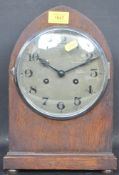 1930S OAK CASE SILVERED DIAL ENFIELD TYPE MANTEL CLOCK
