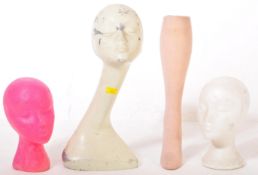 COLLECTION OF SHOP HABERDASHERY MANNEQUIN BUSTS