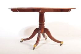 19TH CENTURY REGENCY FLAME MAHOGANY LARGE TILT TOP TABLE