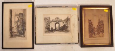 LOCAL BRISTOL INTEREST. 3 VICTORIAN ETCHINGS & LITHOGRPAHS
