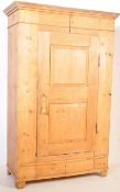 VICTORIAN 19TH CENTURY LARGE PINE SINGLE ARMOIRE