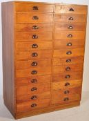 1930'S HABERDASHERY / SHOP OAK DUAL BANK OF DRAWERS