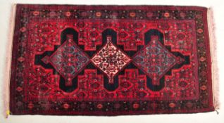 MID 20TH CENTURY PERSIAN SENNEH BIJAR HAND KNOTTED RUG