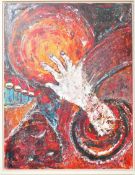 CONTEMPORARY MIXED MEDIA APOCALYPSE PAINTING BY CAIA