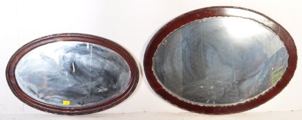 PAIR OF EARLY 20TH CENTURY MAHOGANY OVAL MIRRORS