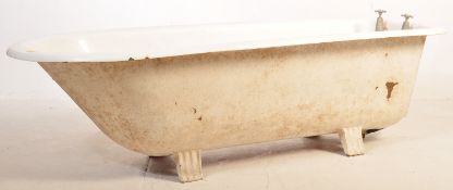 EARLY 20TH CENTURY CAST IRON & ENAMEL ROLL TOP BATH