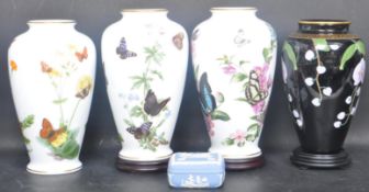 FOUR FRANKLIN PORCELAIN VASES BY JOHN WILKINSON & MAKOTO MIYAGI