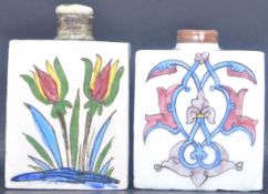 TWO 20TH CENTURY PERSIAN ISLAMIC STONEWARE FLASKS