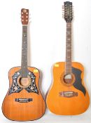 PAIR OF ACOUSTIC GUITARS TO INCLUDE A TWELVE STRING ECKO