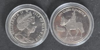 PAIR OF QUEEN ELIZABETH II SILVER COINS