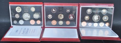 THREE ROYAL MINT DELUX PROOF COIN SETS COMPRISING OF 1995,1996 & 1998