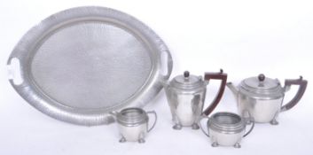 20TH CENTURY TUDRIC STYLE PEWTER TEA SET