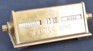 VINTAGE 20TH CENTURY BRASS PRINCE LINE CALENDAR