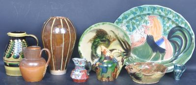 20TH CENTURY COLLECTION OF MAJOLICA STUDIO POTTERY
