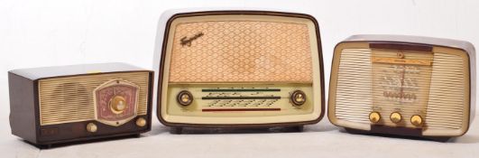 SET OF 3 RETRO VINTAGE MID 20TH CENTURY VALVE RADIOS