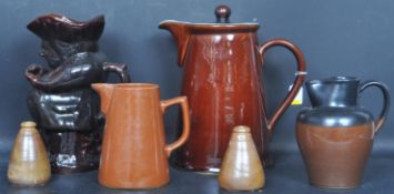 TREACLE GLAZE TOBY JUG & STONEWARE POTTERY - DENBY ETC