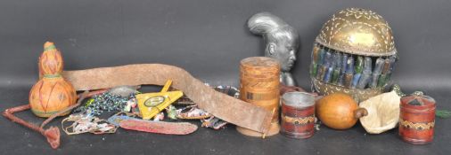 COLLECTION OF TRIBAL ITEMS & INSTRUMENTS