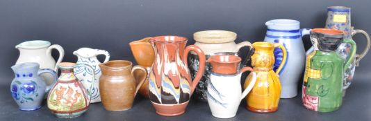 COLLECTION OF CONTINENTAL MAJOLICA POTTERY JUGS