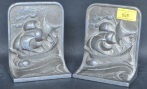 VINTAGE RETRO CAST METAL SHIP BOOKENDS