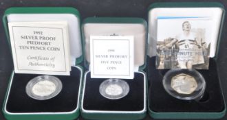 COLLECTION OF THREE SILVER .925 SILVER PIEDFORT COINS
