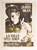 LARGE VINTAGE JAMES DEAN EAST OF EDEN FILM POSTER