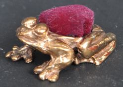 BRASS FROG PIN CUSHION