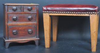 19TH CENTURY VICTORIAN APPRENTICE CHEST OF DRAWERS WITH STOOL