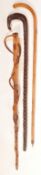 COLLECTION OF THREE VINTAGE 20TH CENTURY WALKING STICKS